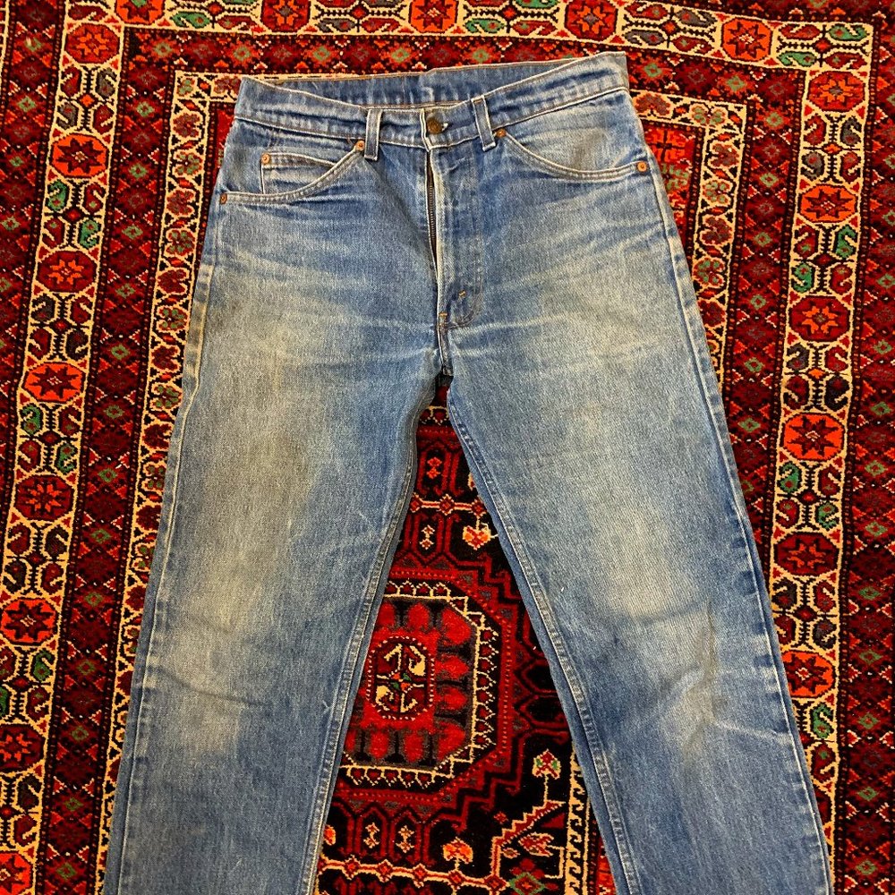 LEVI'S VINTAGE Straight Tapered Orange Tab Jeans 31x34